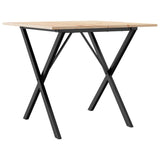 ZNTS Dining Table X-Frame 80x80x75 cm Solid Wood Pine and Steel 3282695