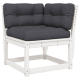 5 Piece Garden Sofa Set with Cushions White Solid Wood Pine 3216981