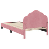 Children's Bed Frame with Headboard Pink 90 x 190 cm Velvet 42010953