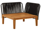 Garden Corner Sofa with Cushions Solid Acacia Wood & Rope 42022062