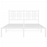 Metal Bed Frame without Mattress with Headboard White 120x200cm 376371