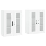Wall Mounted Cabinets 2 pcs White Engineered Wood 3197961