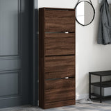 Shoe Cabinet Brown Oak 60x21x163.5 cm Engineered Wood 839909