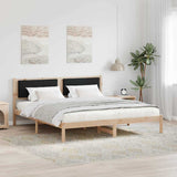 Bed Frame with Headboard Black 200 x 200 cm Solid Pine Wood 3394230