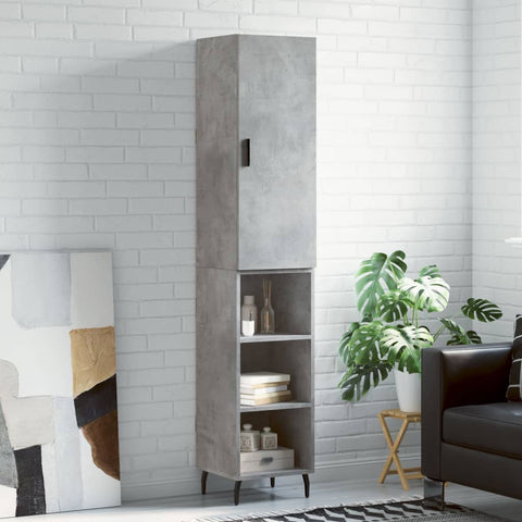 Highboard Concrete Grey 34.5x34x180 cm Engineered Wood 3198805