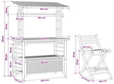 Outdoor Bar Table and Stools 3 pcs Natural Bamboo 3469655