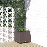 Garden Planter with Trellis Brown 40x40x136 cm PP 318259