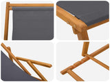 Folding Sun Lounger 2 pcs 3 Position Solid Eucalyptus Wood Grey 3407820