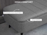 Storage Ottoman with Flip Top, Rectangular Upholstered Bench, Linen Feel Fabric Footstool with Steel T3398P328312