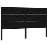 Headboard Black 206x4x100 cm Solid Wood Pine 818744