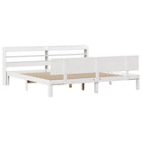 Bed Frame with Headboard without Mattress White 200x200 cm 3306836