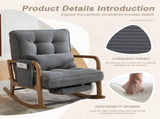 GOMYWAY Rocking Chair with Footrest, Corduroy Upholstered Glider Chair, Rocker Nursery Chair with W2678P479861