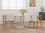 Dining Chair 2 pcs Natural and Light Solid Rubber Wood 42020485