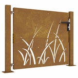 Garden Gate 100x100 cm Corten Steel Grass Design 153227
