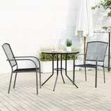 Stackable Garden Chair Set 3 pcs Anthracite Powder-coated Steel 3283756