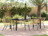 Garden Dining Set 5 pcs Brown Poly Rattan 3380900
