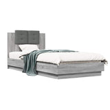Bed Frame with Headboard with Headboard Grey Sonoma 80 x 200 cm 3429577