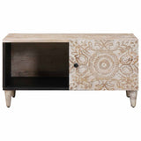 Coffee Table White 80 x 50 x 40 cm Solid Mango Wood 4018372