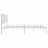 Metal Bed Frame without Mattress with Headboard White 120x200cm 350929