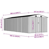 Garden Shed 257x580x181 cm Metal Brown 143355