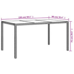 Garden Table 150x90x75 cm Tempered Glass and Poly Rattan Beige 316710