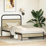 Bed Frame without Mattress 90x200 cm Sonoma Oak Engineered Wood 4100403