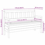 Outdoor Bench Brown 119 x 76 x 44cm Solid pine wood 4012184