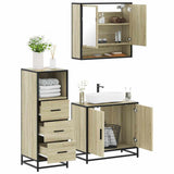 3 Piece Bathroom Furniture Set Sonoma Oak Engineered Wood 3301036