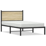 Metal Bed Frame without Mattress Sonoma Oak 100x190 cm 4007710