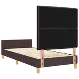 ZNTS Bed Frame Dark Brown 90x200 cm Fabric 3344623