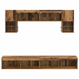 TV Wall Units with LED 6 pcs Old Wood Engineered Wood 3402962