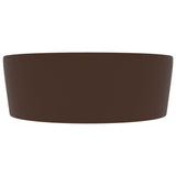 Luxury Wash Basin with Overflow Matt Dark Brown 36x13 cm Ceramic 147039
