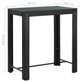 Garden Bar Set Black with cream white cushions 3095386