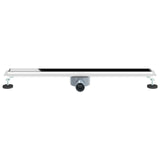 Shower Drain Glass Cover with 360&deg Siphon Black 80 cm 42015976