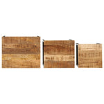 ZNTS Nesting Side Tables 3 pcs Solid Rough Wood Mango 376042