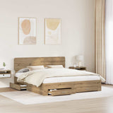 Bed Frame with Drawer Artisan Oak 180 x 200 cm Engineered Wood 3412347