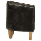 Tub Chair Grey Real Leather 359641