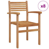 Chair 8 pcs Brown 56 x 55 x 90.5 cm Solid Teak Wood 3375765