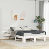 Bed Frame with Headboard White 160 x 200 cm Solid Pine Wood 3385683