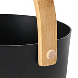Sauna Accessory Set 2 pcs Black Aluminium and Solid Pine Wood 42023426