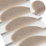 Stair Mats Self-adhesive Sisal-Look 15 pcs 65x21x4 cm Light Beige 326880