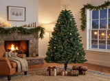 6FT Dark Green Pre-Lit Christmas Tree with Multicolor Lights, Pointed PVC, 629 Tips, 3-Section Auto 38519794