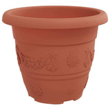 Round Flower Pot 24 pcs Brick Red 22 x 18 cm Plastic 42020289