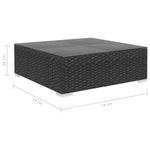 6 Piece Garden Lounge Set with Cushions Poly Rattan Black 46746