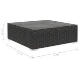 6 Piece Garden Lounge Set with Cushions Poly Rattan Black 46746