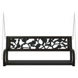 Garden Swing Bench 125 cm Steel and Plastic Black 317145