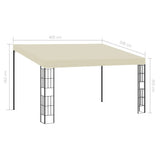 Wall-mounted Gazebo 3x4 m Cream Fabric 47988