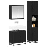 Bathroom Furniture Set 3 pcs Black Oak Engineered Wood 3402517