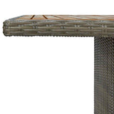 Garden Table Brown Poly Rattan and Solid Acacia Wood 313314