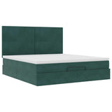 Ottoman Bed with Mattresses Dark Green 160x200cm Velvet 3313412